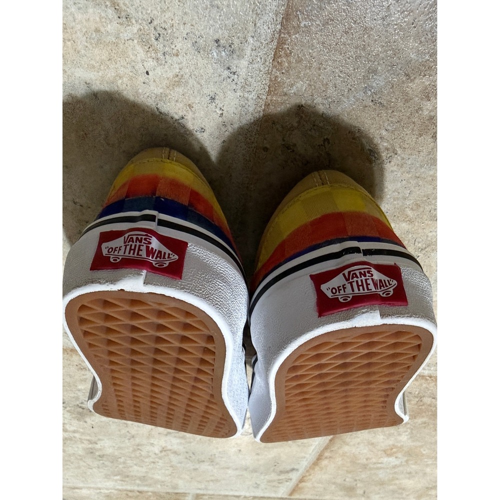 Vans Classic Slip-On Womens 5.5 Multicolor Checkerboard Sneakers Sanitized - Picture 4 of 9